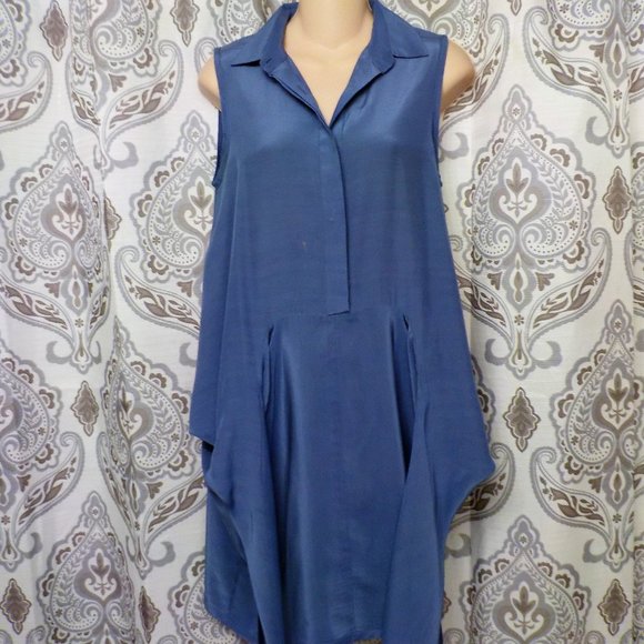 *Blue Collared Stephane Dou Dress- Size 6 - Picture 3 of 7